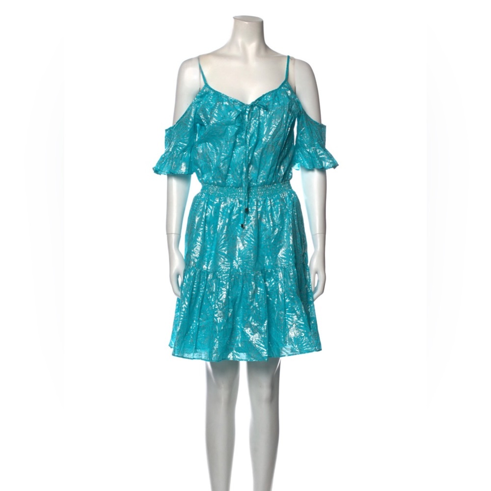 Michael Kors Short Sleeve A-Line Dress Blue Size Medium NWT